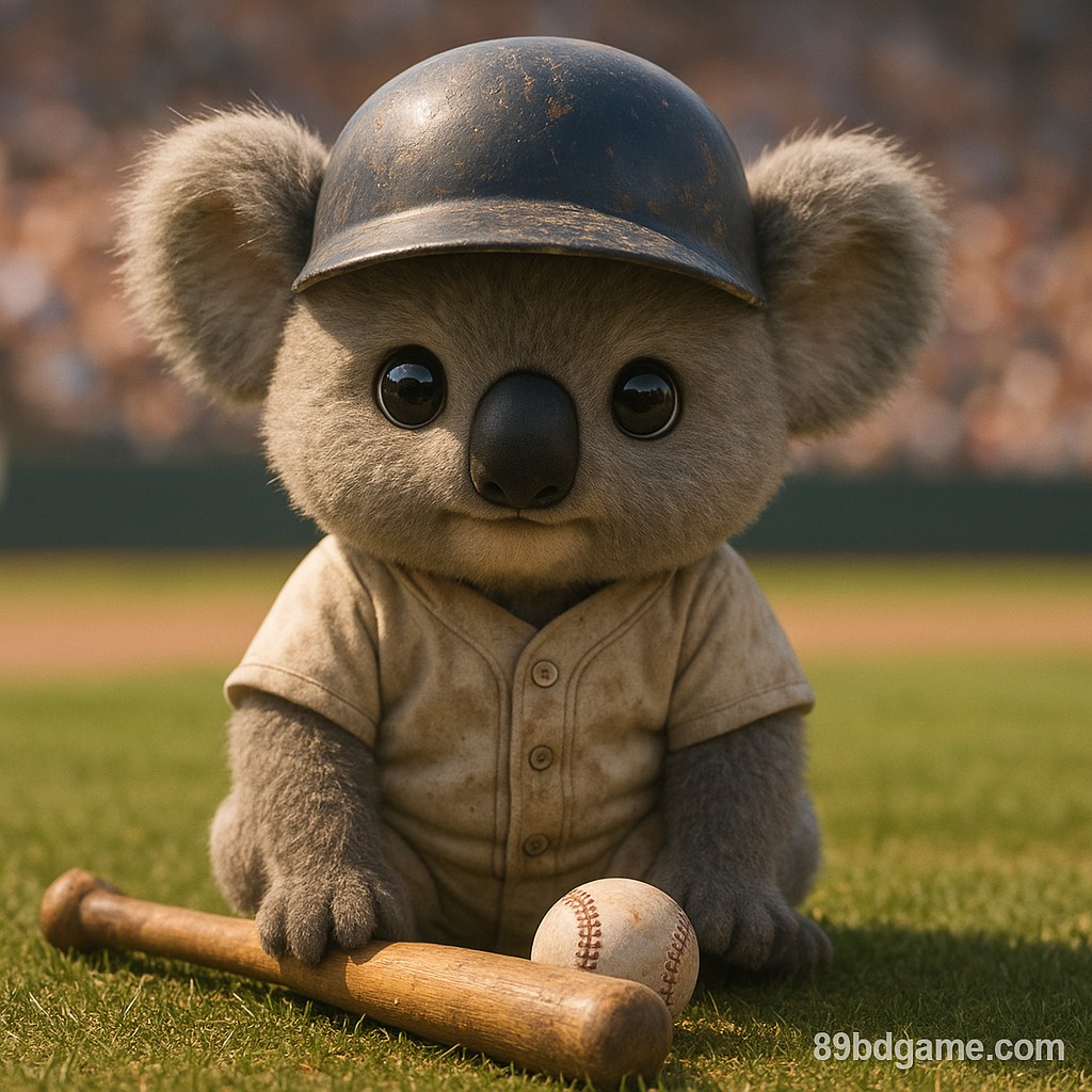 স্টেডিয়ামে ক্রিকেট জার্সি পরে ব্যাট ধরেই থাকা একটি চরিত্র